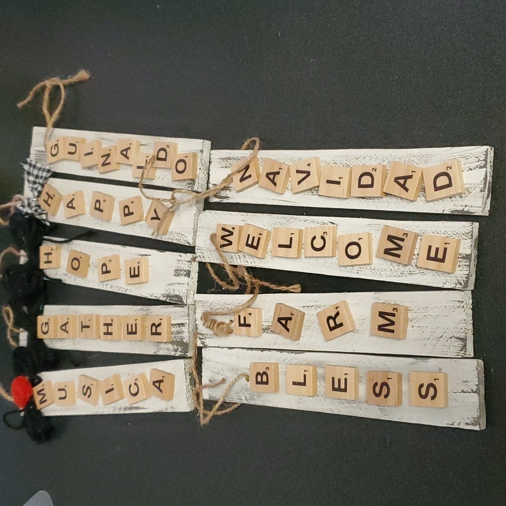 Set of 9 Wood Ornaments